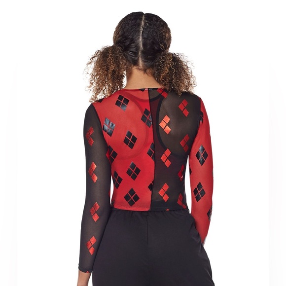 Adult Harley Quinn Mesh Top - DC Villains!! NWT!! - Picture 2 of 4